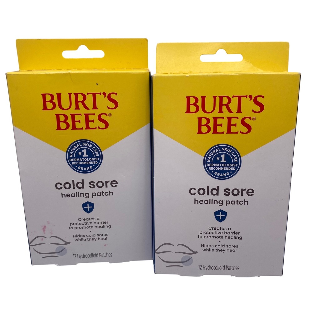 Burts Bees‎ Cold Sore Healing Patch 24 Count 2 Boxes Hydrocolloid Clear 2026 Exp